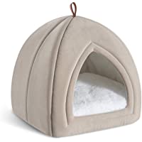 Los mejores  - Bedsure Cama Gato Cueva Suave - Casa Gato Mediano Lavable con Cojín Desenfundable y Extraíble- Camas para Perros…